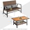 Outdoor 2-Piece Rattan Coffee Table Set with Storage Shelf and Cushions